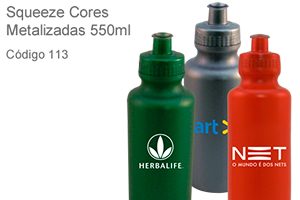 Squeeze Cores Metalizadas 550ml - Plástico