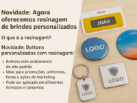Resinagem de brindes personalizados
